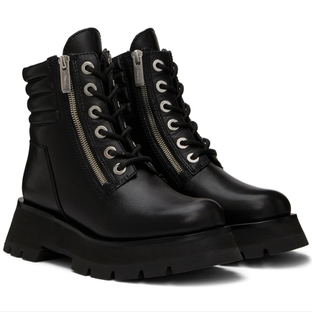 Phillip Lim Black Kate Double-Zip Boots size 41 new no box